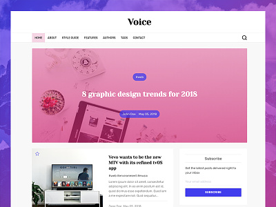 Voice - Ghost Theme blog clean ghost ghost-theme magazine minimal news