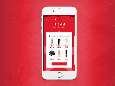 Welcome Page for Macy's App app ui