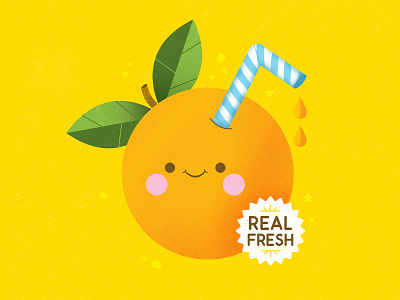 Fresh Fruit: Orange Edition bright cartoon character colorful cute design flat fruit graphicdesign icon illustrated illustration illustrator lockup orange simple texture typography vector vector graphic