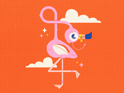 Flamingo bird bird illustration bright cartoon character colorful cute design flamingo flat graphic design icon illustrated illustration illustrator simple summer texture vector vector graphic