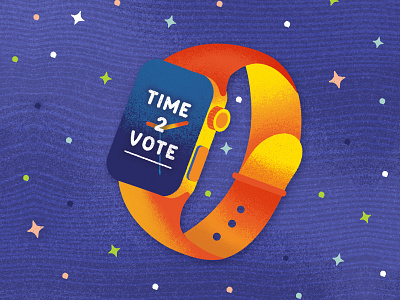 Time 2 Vote Apple Watch ballot bright colorful cute design drawing election flat flatdesign graphic design icon illustration illustrator political political graphic simple texture typography vector graphic voting