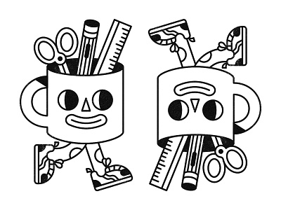 Creative Cuppa art supplies bright character character design coffee mug creativity design graphic graphic design illustration line icon minimalistic school simple texture vector vector graphic vectorart