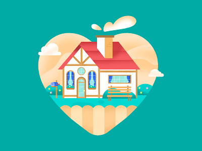 Home is where the heart is spot illustration colorful commercial house commercial illustration cute illustration design flat graphic design home house design housing illustration illustrator landscape design marketing illustration real estate spot illustration texture vector vector design vector graphic