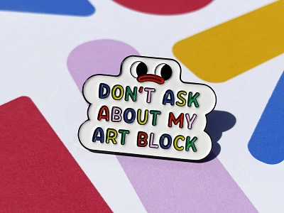 Art Block Enamel Pin art block badge bright colorful creativity cute design enamel enamel pin face funny graphic design illustration pin product design product photography simple typography vector art vector graphic