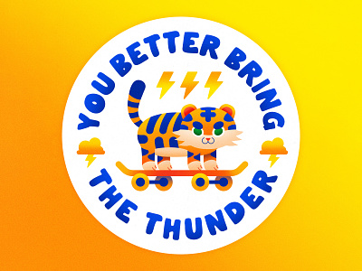 Peachtober 9: Thunder badge badge design branding circle logo colorful design flat graphic design illustration illustrator lockup logo logo design mascot mascot badge texture tiger tiger logo vector vector graphic