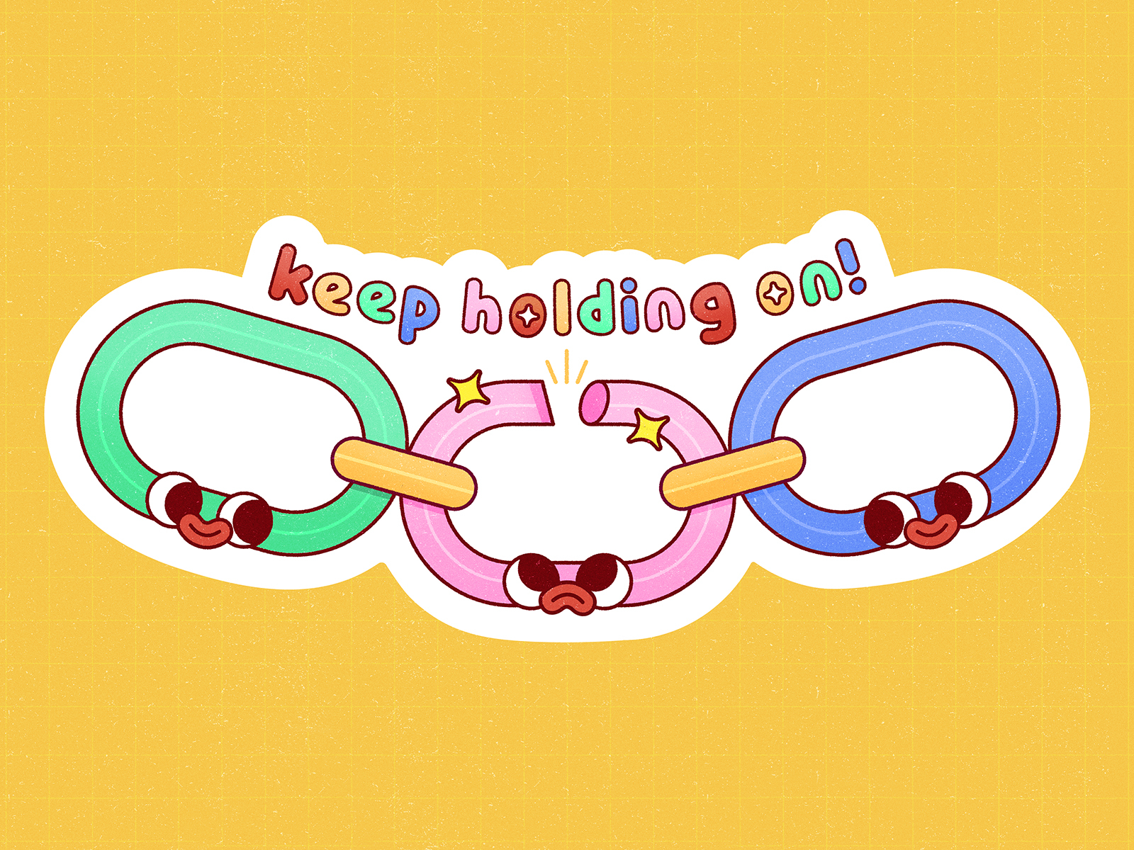 Keep Holding On bright character colorful creativity design flat graphic graphic design illustration illustrator line icon minimalistic motivation simple texture typography vector vector art vector graphic words of encouragement