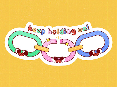 Keep Holding On bright character colorful creativity design flat graphic graphic design illustration illustrator line icon minimalistic motivation simple texture typography vector vector art vector graphic words of encouragement