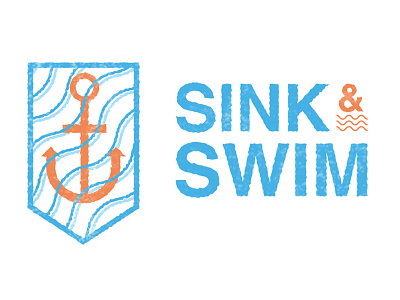 Sink Swim anchor badge crest design icon illustration illustrator lockup logo logo lockup nature nautical ocean pattern retro sea sink swim texture vector