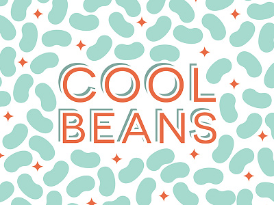 Cool beans beans bright colorful cool design design art graphic graphic design illustrator lettering letters pattern pattern design phrase phrases stars type typography vector vector graphic