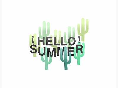 Hello Summer! bright cacti cactus colorful cute desert design flat fun graphic hello illustration illustrator lettering summer texture type typography vector warm