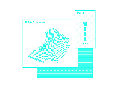 Wave.exe boxes bright colorful experimental grid illustrator internet mac minimal monochromatic pattern popup popups retro texture vector wave website weird window