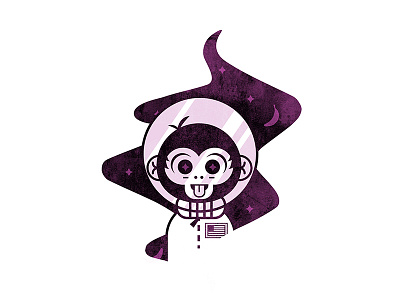 Space Chimp adventure astronaut character chimp concept design doodle explore flat galaxy illustration illustrator monkey space space exploration stars texture travel usa vector