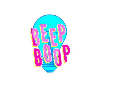 Boop. bright colorful design flat graphic graphic design icon lightbulb lockup neon retro science fiction scifi technology texture trippy typography vector vibrant weird