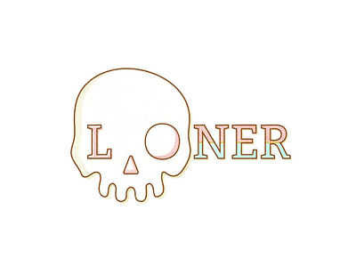 Loner Skull alone badge bright colorful death design flat illustration illustrator lockup logo loner redo shirt design simple skull skull logo summer typography vector
