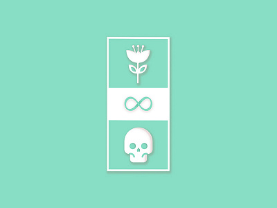 Life & Death death design flat flower geometric grid icon illustration illustrator life life and death living lockup monochromatic nature plant simple skull texture vector