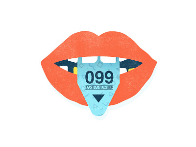 Take One bright colorful design doodle drawing flat illustration illustrator lips mouth numbers sketch tag take one teeth texture typography vector waiting waiting list