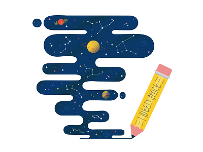 I need space cartoon colorful concept creative creativity design doodle drawing flat galaxy illustration illustrator lettering overwhelmed pencil planets practice procreate space vector