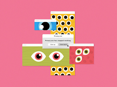 Privacy.exe bright colorful computer concept design error eyes graphic graphic design illustration illustrator looking mac mistake os retro simple texture ui vector