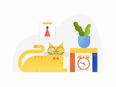 Office Meownager bright cat colorful concept cute design desk flat graphic graphic design icon illustration illustrator kitten layout minimal office simple texture vector