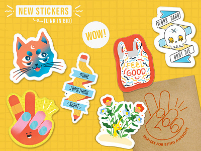 Sticker Store 2d agency brand branding color concept create cute doodle flat fun pencil product promo promotional skull sticker stickers vinyl visual