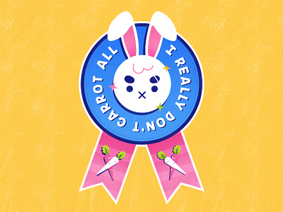 Carrot Badge 2d badge bright bunny colorful cute design flat graphic design happy illustration illustrator kawaii lockup logo pun rabbit type typography vector