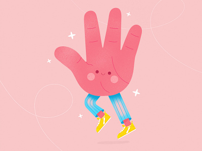 Handsy bright character character design chunky concept cute design designing geometry graphic graphic design hand hands illustration minimalistic paint running simple texture vector