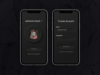 Account registration app design