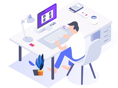 Personal Office Scene design illustration