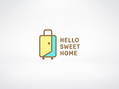 Hello Sweet Home apartment door handle hello home house luggage rent suitcase sweet travel vacation