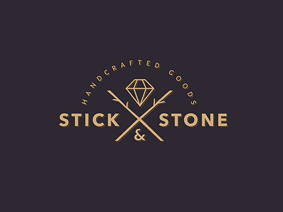 Stick & Stone diamond gem goods handcrafted handmade logo rock stick sticks stone