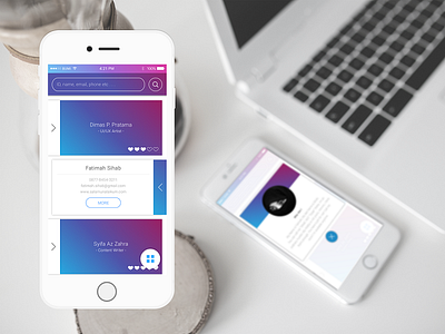 Cardlink apps business card design gradient ios minimalist play ui virtual