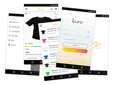 Kaoz android apps minimalist mobile tshirt ui wordpress