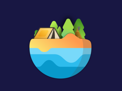 Camping illustration planet vector