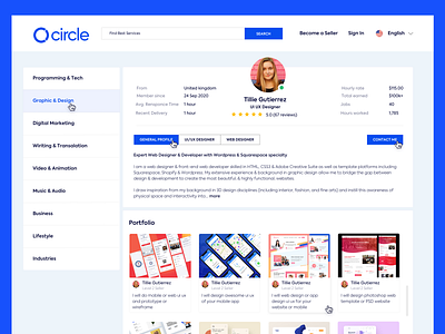 Freelancer profile screen design minimal product design ui web webdesign