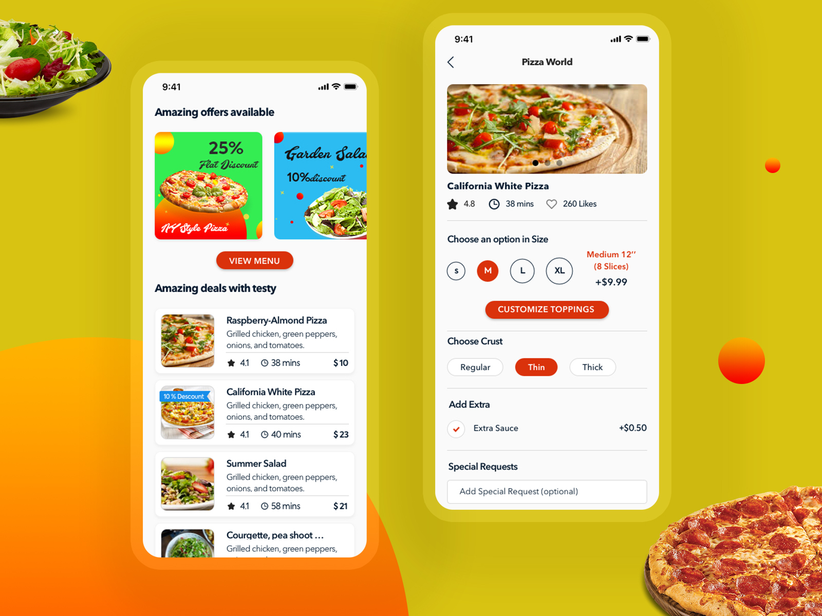 Pizza and restaurant app design by Bhavik Suthar on Dribbble