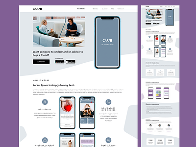 Landing page design for Psychiatrist app app design flat icon minimal ui website