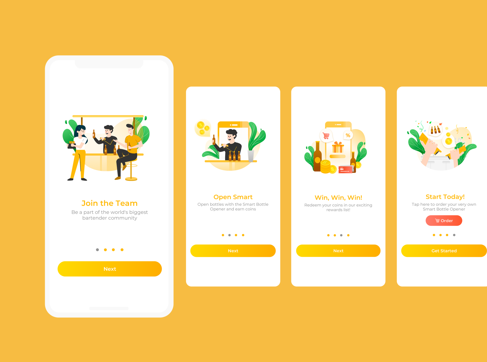 Wecheer App Onboarding Screens by LiuYi on Dribbble