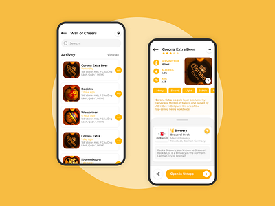 Small Shot with Beer lover Concept app design ui