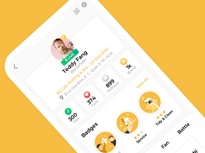 Bartender Profile design illustration ui ux