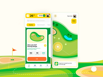 Golf app app illustration ui ux