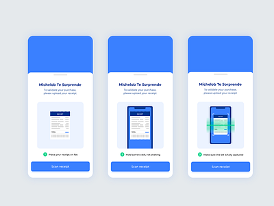 Tutorial steps illustration receipt scan tutorial ui