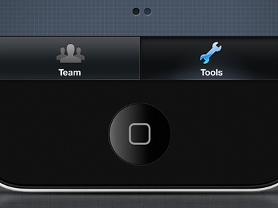 Tab V1 app blue dark design iphone silver tabs