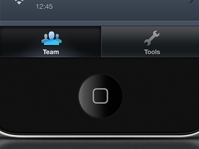 Tab2 V1 app blue dark design iphone silver tabs
