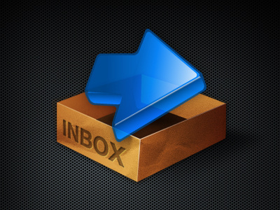 Inbox blue design helvetica icon