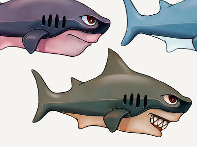 Sharks apple pencil doodle drawing illustration ipad