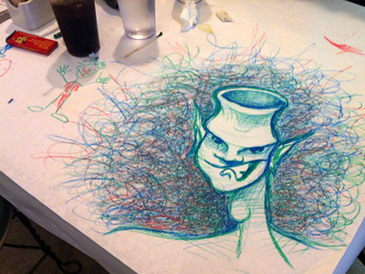 Paper Tablecloth crayons doodle drawing illustration sketch sketchbook