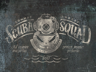 Scuba Squad Logo crest handlettering logo nautical retro scuba vintage
