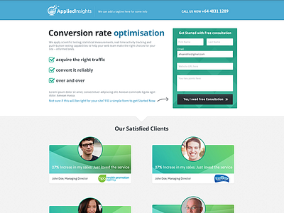 Landing Page for applied Insights