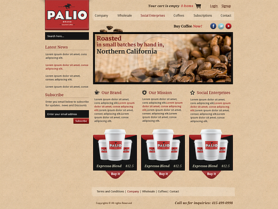 Palio Coffee store UI Design cart coffee design ecommerce shop store ui