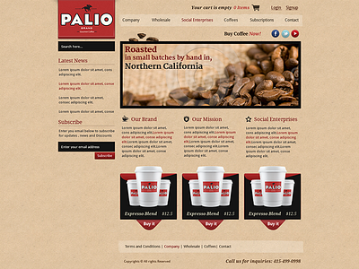 Palio Coffee store UI Design